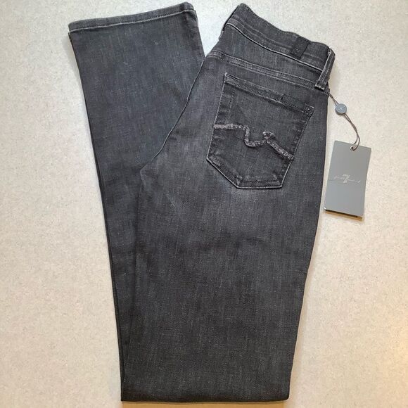 7 For All Mankind Jeans 24‎ Straight Charcoal NWT - Picture 1 of 5